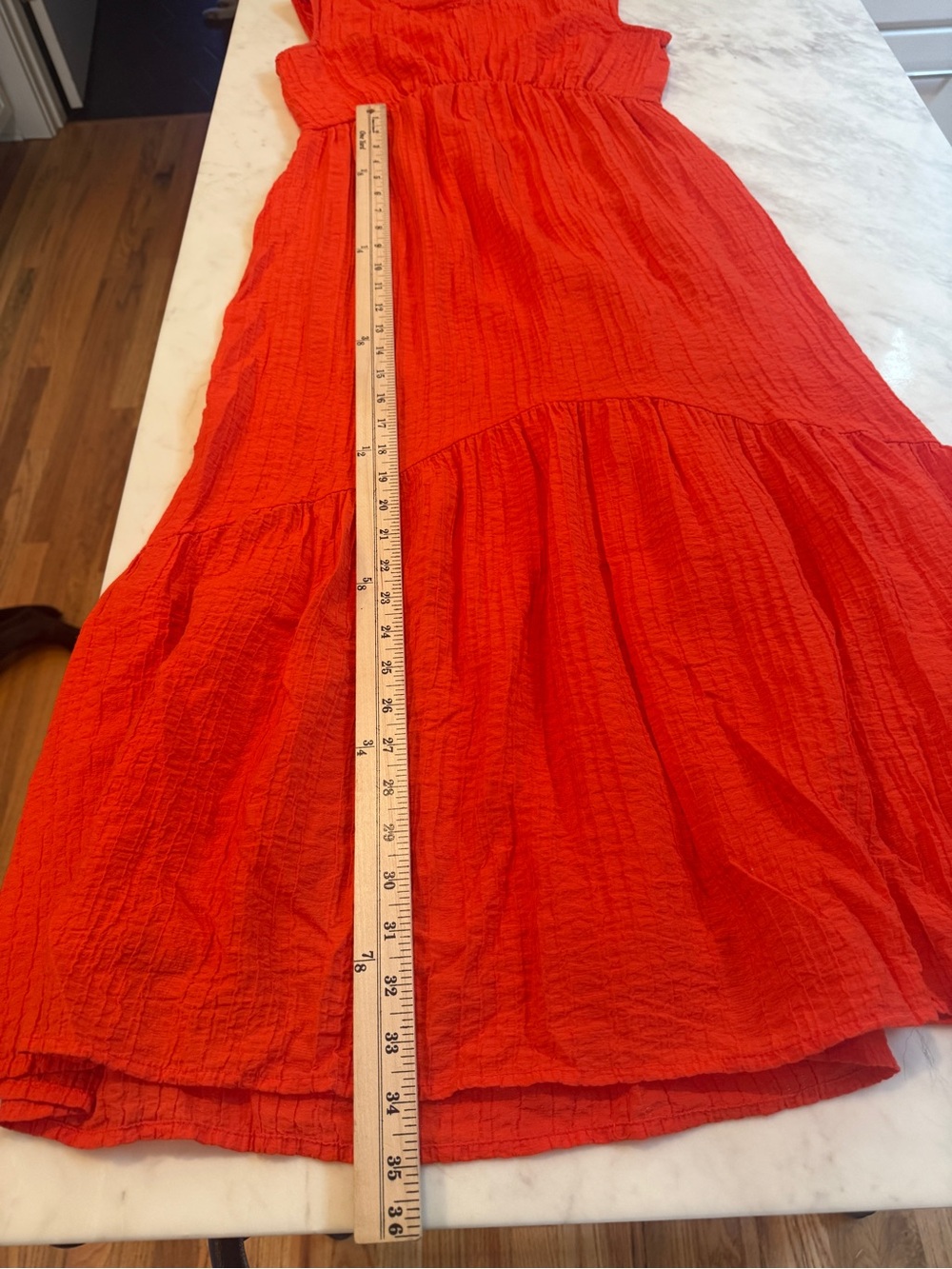 Nine West Pumpkin Orange Textured Sleeveless Midi Dress Size S - Picture 9 of 9
